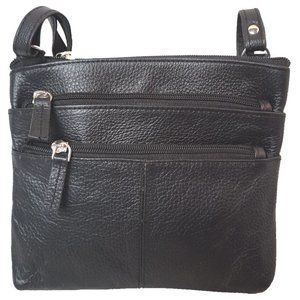 Genuine Cowhide Leather Women's shoulder bag Black #7675